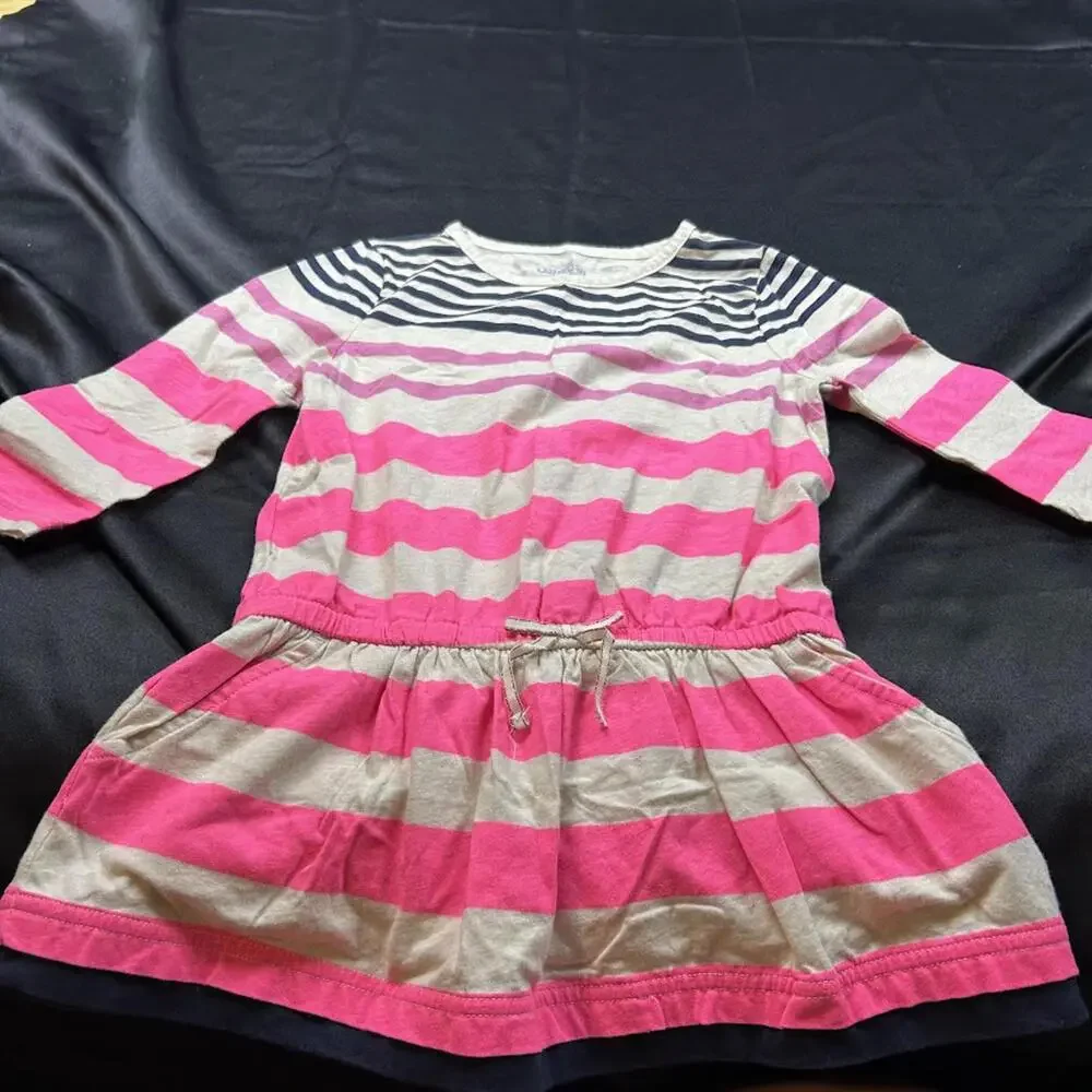 OshKosh B’gosh Girls Pink Purple Blue Long Sleeve Dress Size 6Y Colorful Dress